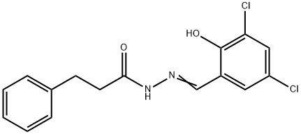 N'-(3,5-dichloro-2-hydroxybenzylidene)-3-phenylpropanohydrazide 结构式