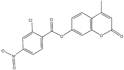 4-methyl-2-oxo-2H-chromen-7-yl 2-chloro-4-nitrobenzoate 结构式