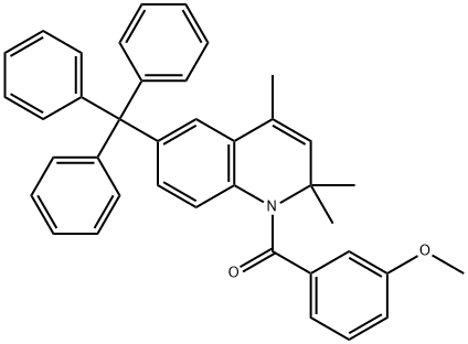 1-(3-methoxybenzoyl)-2,2,4-trimethyl-6-trityl-1,2-dihydroquinoline 结构式