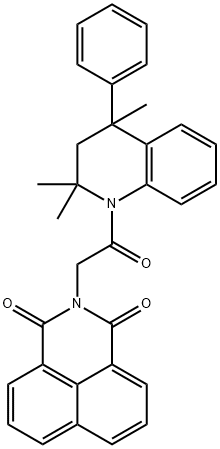 2-[2-oxo-2-(2,2,4-trimethyl-4-phenyl-3,4-dihydro-1(2H)-quinolinyl)ethyl]-1H-benzo[de]isoquinoline-1,3(2H)-dione 结构式