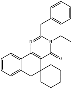 2-benzyl-3-ethyl-5,6-dihydrospiro(benzo[h]quinazoline-5,1'-cyclohexane)-4(3H)-one 结构式