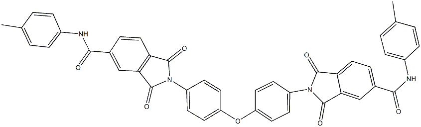 2-(4-{4-[1,3-dioxo-5-(4-toluidinocarbonyl)-1,3-dihydro-2H-isoindol-2-yl]phenoxy}phenyl)-N-(4-methylphenyl)-1,3-dioxo-5-isoindolinecarboxamide 结构式