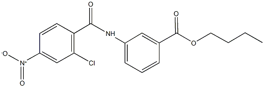 butyl 3-[({2-chloro-4-nitrophenyl}carbonyl)amino]benzoate 结构式