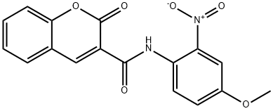 N-[2-nitro-4-(methyloxy)phenyl]-2-oxo-2H-chromene-3-carboxamide 结构式