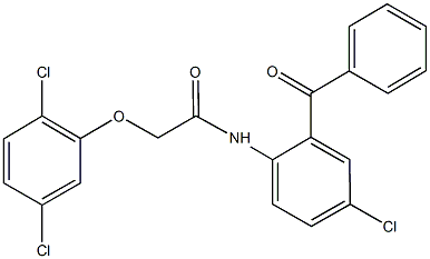 N-[4-chloro-2-(phenylcarbonyl)phenyl]-2-[(2,5-dichlorophenyl)oxy]acetamide 结构式