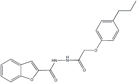 N'-[2-(4-propylphenoxy)acetyl]-1-benzofuran-2-carbohydrazide 结构式