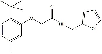 2-(2-tert-butyl-5-methylphenoxy)-N-(2-furylmethyl)acetamide 结构式