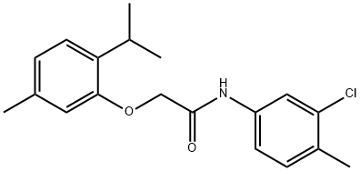 N-(3-chloro-4-methylphenyl)-2-(2-isopropyl-5-methylphenoxy)acetamide 结构式