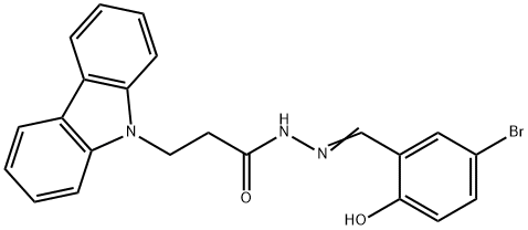 N'-(5-bromo-2-hydroxybenzylidene)-3-(9H-carbazol-9-yl)propanohydrazide 结构式