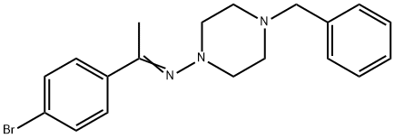 N-(4-benzyl-1-piperazinyl)-N-[1-(4-bromophenyl)ethylidene]amine 结构式