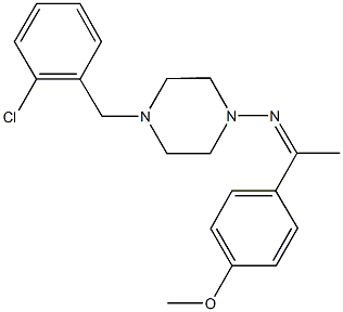 N-[4-(2-chlorobenzyl)-1-piperazinyl]-N-[1-(4-methoxyphenyl)ethylidene]amine 结构式