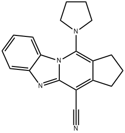 11-(1-pyrrolidinyl)-2,3-dihydro-1H-cyclopenta[4,5]pyrido[1,2-a]benzimidazole-4-carbonitrile 结构式