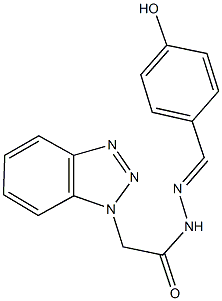 2-(1H-1,2,3-benzotriazol-1-yl)-N'-(4-hydroxybenzylidene)acetohydrazide 结构式