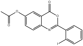 2-(2-iodophenyl)-4-oxo-4H-3,1-benzoxazin-6-yl acetate 结构式