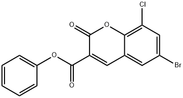 phenyl 6-bromo-8-chloro-2-oxo-2H-chromene-3-carboxylate 结构式
