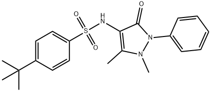 4-tert-butyl-N-(1,5-dimethyl-3-oxo-2-phenyl-2,3-dihydro-1H-pyrazol-4-yl)benzenesulfonamide 结构式