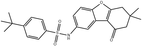 4-tert-butyl-N-(7,7-dimethyl-9-oxo-6,7,8,9-tetrahydrodibenzo[b,d]furan-2-yl)benzenesulfonamide 结构式