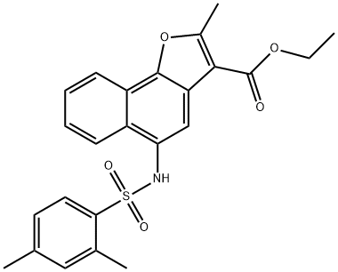 ethyl 5-{[(2,4-dimethylphenyl)sulfonyl]amino}-2-methylnaphtho[1,2-b]furan-3-carboxylate 结构式