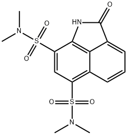 N~6~,N~6~,N~8~,N~8~-tetramethyl-2-oxo-1,2-dihydrobenzo[cd]indole-6,8-disulfonamide 结构式