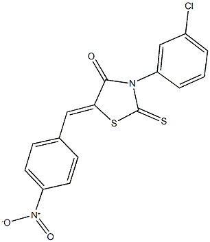 3-(3-chlorophenyl)-5-{4-nitrobenzylidene}-2-thioxo-1,3-thiazolidin-4-one 结构式
