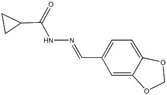 N'-(1,3-benzodioxol-5-ylmethylene)cyclopropanecarbohydrazide 结构式