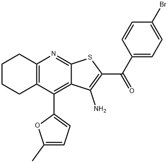 [3-amino-4-(5-methyl-2-furyl)-5,6,7,8-tetrahydrothieno[2,3-b]quinolin-2-yl](4-bromophenyl)methanone 结构式