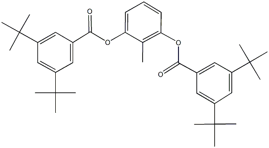 3-[(3,5-ditert-butylbenzoyl)oxy]-2-methylphenyl 3,5-ditert-butylbenzoate 结构式