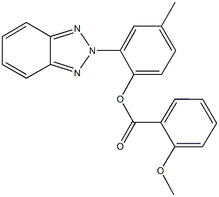 2-(2H-1,2,3-benzotriazol-2-yl)-4-methylphenyl 2-methoxybenzoate 结构式