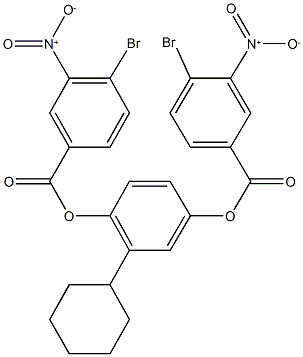 4-({4-bromo-3-nitrobenzoyl}oxy)-2-cyclohexylphenyl 4-bromo-3-nitrobenzoate 结构式