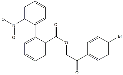 2-(4-bromophenyl)-2-oxoethyl 2'-nitro[1,1'-biphenyl]-2-carboxylate 结构式