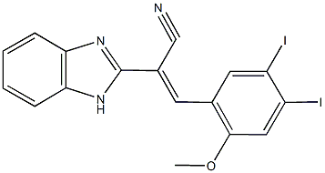 2-(1H-benzimidazol-2-yl)-3-(4,5-diiodo-2-methoxyphenyl)acrylonitrile 结构式