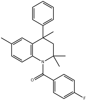 1-(4-fluorobenzoyl)-2,2,4,6-tetramethyl-4-phenyl-1,2,3,4-tetrahydroquinoline 结构式