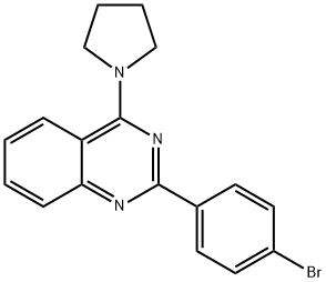 2-(4-bromophenyl)-4-(1-pyrrolidinyl)quinazoline 结构式
