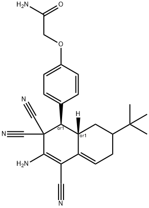 2-[4-(3-amino-7-tert-butyl-2,2,4-tricyano-1,2,6,7,8,8a-hexahydro-1-naphthalenyl)phenoxy]acetamide 结构式