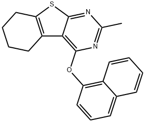 2-methyl-5,6,7,8-tetrahydro[1]benzothieno[2,3-d]pyrimidin-4-yl 1-naphthyl ether 结构式