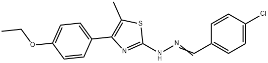 4-chlorobenzaldehyde [4-(4-ethoxyphenyl)-5-methyl-1,3-thiazol-2-yl]hydrazone 结构式