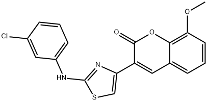 3-[2-(3-chloroanilino)-1,3-thiazol-4-yl]-8-methoxy-2H-chromen-2-one 结构式