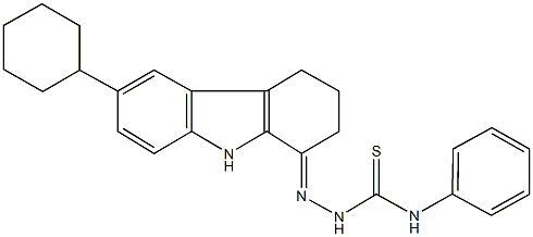 6-cyclohexyl-2,3,4,9-tetrahydro-1H-carbazol-1-one N-phenylthiosemicarbazone 结构式