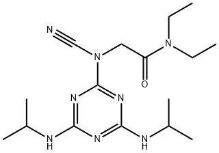 2-[[4,6-bis(isopropylamino)-1,3,5-triazin-2-yl](cyano)amino]-N,N-diethylacetamide 结构式