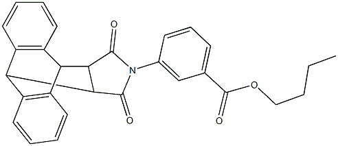 butyl 3-(16,18-dioxo-17-azapentacyclo[6.6.5.0~2,7~.0~9,14~.0~15,19~]nonadeca-2,4,6,9,11,13-hexaen-17-yl)benzoate 结构式