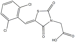 [5-(2,6-dichlorobenzylidene)-2,4-dioxo-1,3-thiazolidin-3-yl]acetic acid 结构式