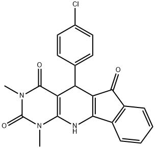 5-(4-chlorophenyl)-1,3-dimethyl-5,11-dihydro-1H-indeno[2',1':5,6]pyrido[2,3-d]pyrimidine-2,4,6(3H)-trione 结构式