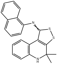 N-(4,4-dimethyl-4,5-dihydro-1H-[1,2]dithiolo[3,4-c]quinolin-1-ylidene)-N-(1-naphthyl)amine 结构式