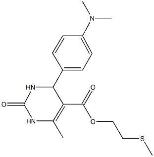 2-(methylsulfanyl)ethyl 4-[4-(dimethylamino)phenyl]-6-methyl-2-oxo-1,2,3,4-tetrahydro-5-pyrimidinecarboxylate 结构式