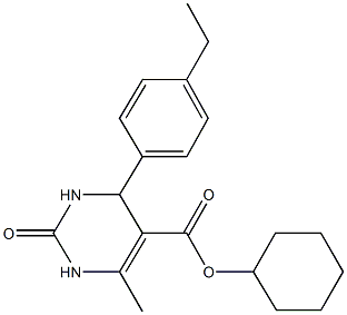 cyclohexyl 4-(4-ethylphenyl)-6-methyl-2-oxo-1,2,3,4-tetrahydro-5-pyrimidinecarboxylate 结构式