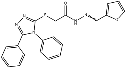 2-[(4,5-diphenyl-4H-1,2,4-triazol-3-yl)sulfanyl]-N'-(2-furylmethylene)acetohydrazide 结构式