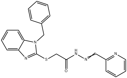 2-[(1-benzyl-1H-benzimidazol-2-yl)sulfanyl]-N'-(2-pyridinylmethylene)acetohydrazide 结构式