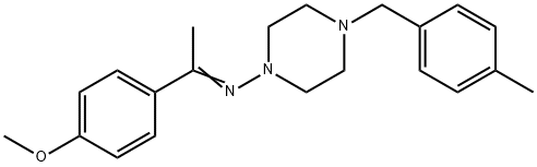 N-[1-(4-methoxyphenyl)ethylidene]-N-[4-(4-methylbenzyl)-1-piperazinyl]amine 结构式