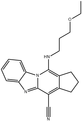 11-[(3-ethoxypropyl)amino]-2,3-dihydro-1H-cyclopenta[4,5]pyrido[1,2-a]benzimidazole-4-carbonitrile 结构式