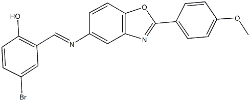 4-bromo-2-({[2-(4-methoxyphenyl)-1,3-benzoxazol-5-yl]imino}methyl)phenol 结构式